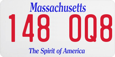 MA license plate 148OQ8