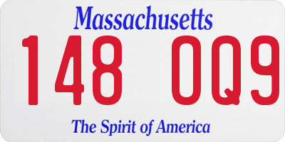 MA license plate 148OQ9