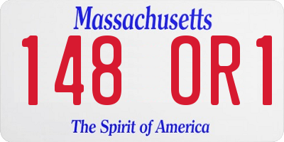 MA license plate 148OR1