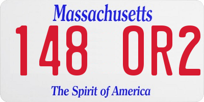 MA license plate 148OR2