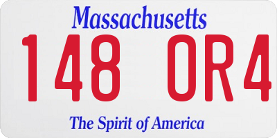 MA license plate 148OR4