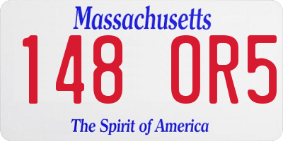 MA license plate 148OR5