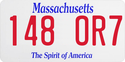 MA license plate 148OR7