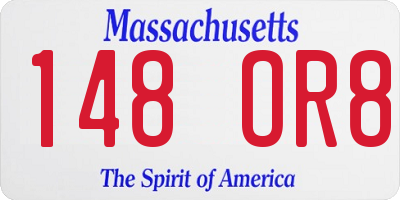 MA license plate 148OR8