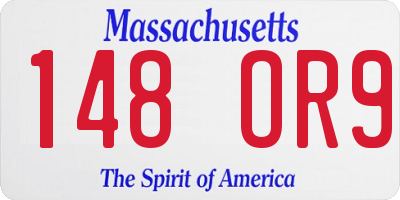 MA license plate 148OR9