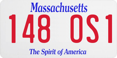 MA license plate 148OS1