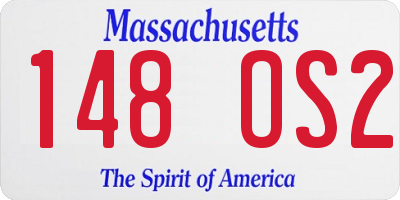 MA license plate 148OS2