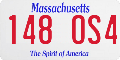 MA license plate 148OS4