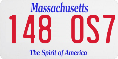 MA license plate 148OS7