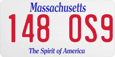 MA license plate 148OS9