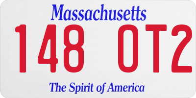MA license plate 148OT2