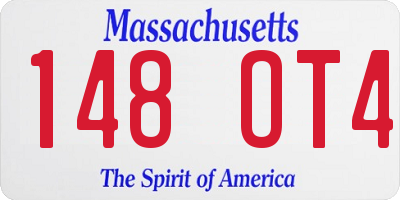 MA license plate 148OT4