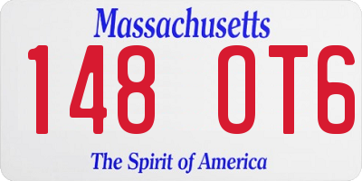 MA license plate 148OT6
