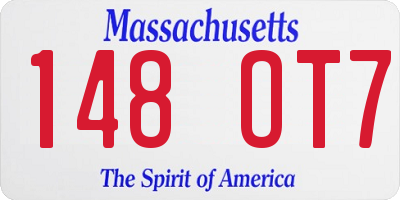 MA license plate 148OT7