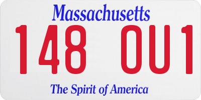 MA license plate 148OU1