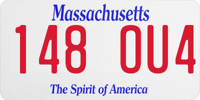 MA license plate 148OU4