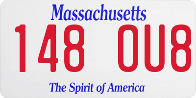 MA license plate 148OU8