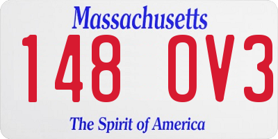 MA license plate 148OV3