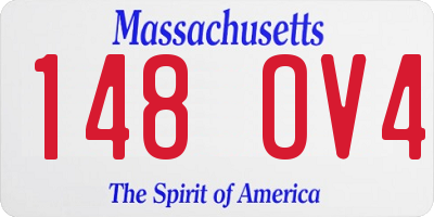 MA license plate 148OV4