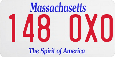 MA license plate 148OX0