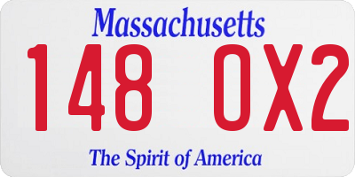 MA license plate 148OX2