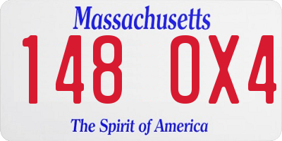 MA license plate 148OX4