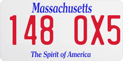 MA license plate 148OX5