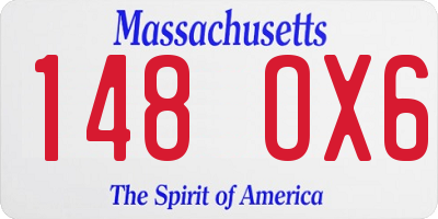 MA license plate 148OX6
