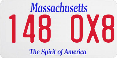MA license plate 148OX8