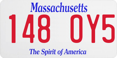 MA license plate 148OY5