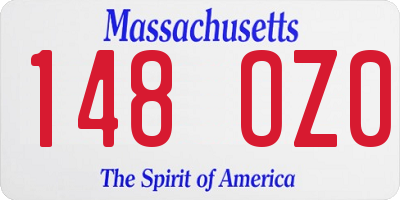 MA license plate 148OZ0
