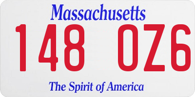 MA license plate 148OZ6