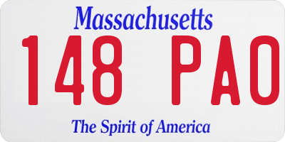MA license plate 148PA0