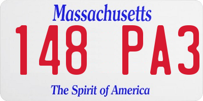 MA license plate 148PA3