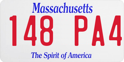 MA license plate 148PA4