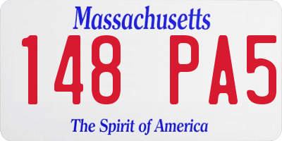 MA license plate 148PA5