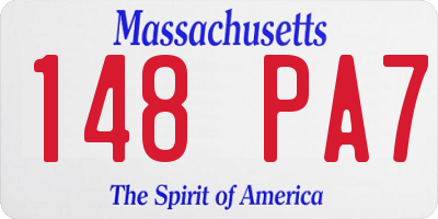 MA license plate 148PA7