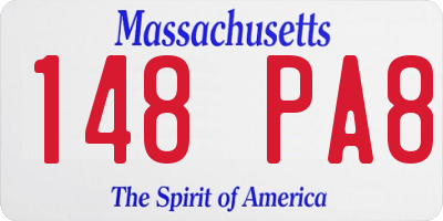 MA license plate 148PA8