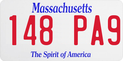 MA license plate 148PA9