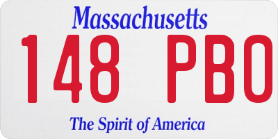 MA license plate 148PB0