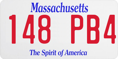 MA license plate 148PB4
