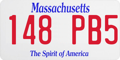MA license plate 148PB5