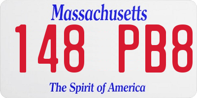 MA license plate 148PB8