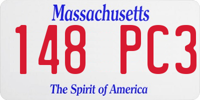MA license plate 148PC3