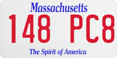 MA license plate 148PC8
