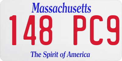 MA license plate 148PC9