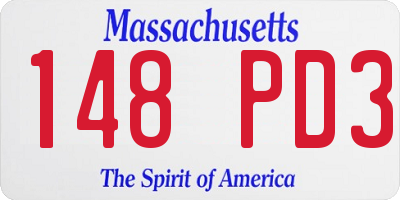 MA license plate 148PD3