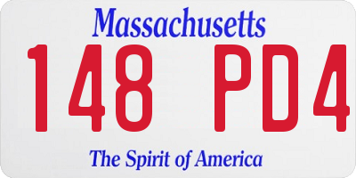 MA license plate 148PD4