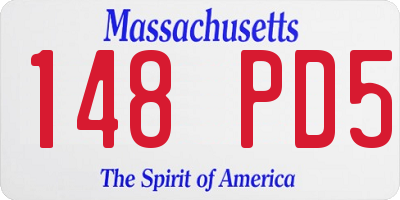 MA license plate 148PD5