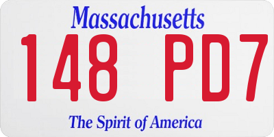 MA license plate 148PD7